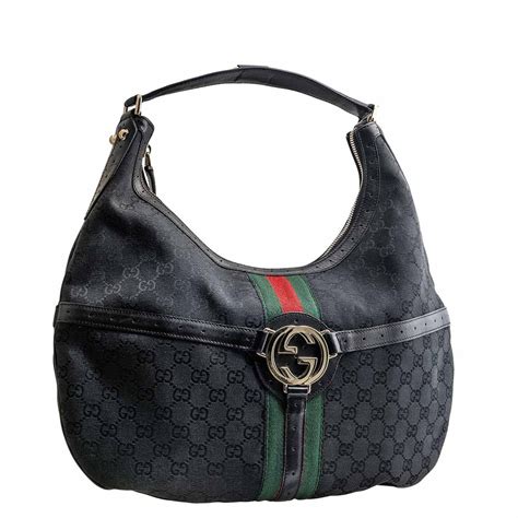 vintage faux black gucci handbag|vintage gucci monogram shoulder bag.